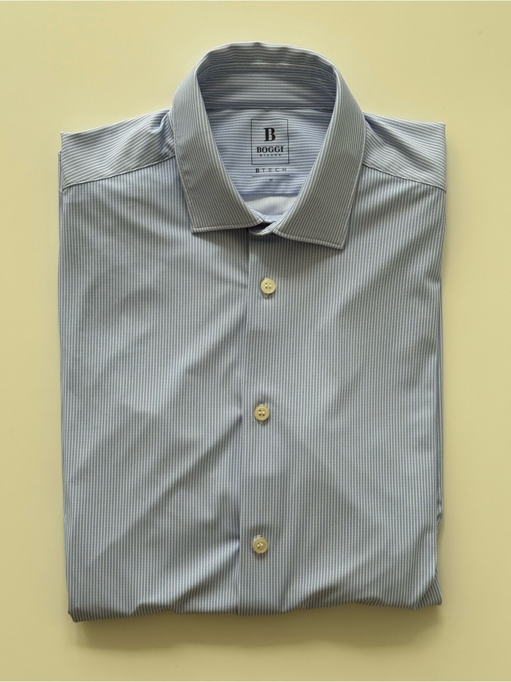Boggi Milano Men's Light Blue Pinstripe Button-Down Shirt